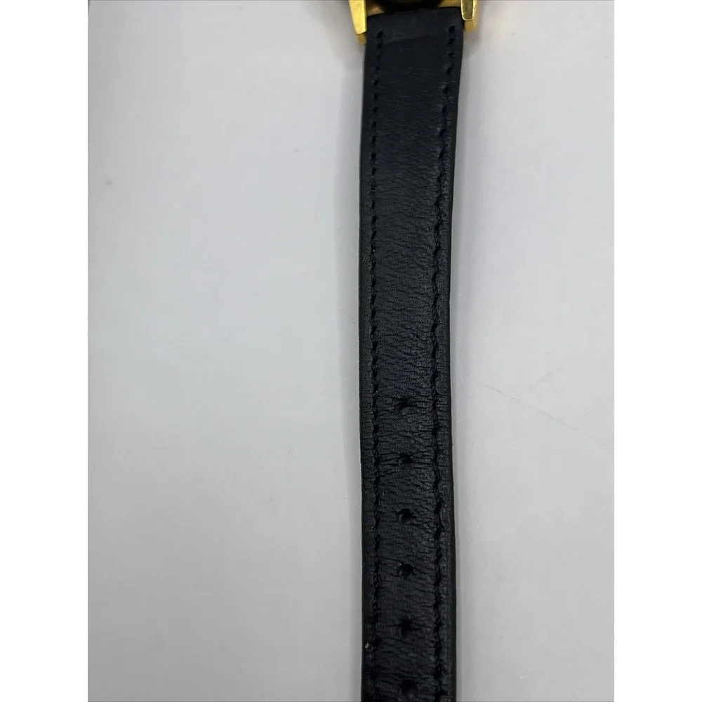 Ice Dogs Kids Quartz Watch Black Leather Band Gold Tone Case- New‎ Battery